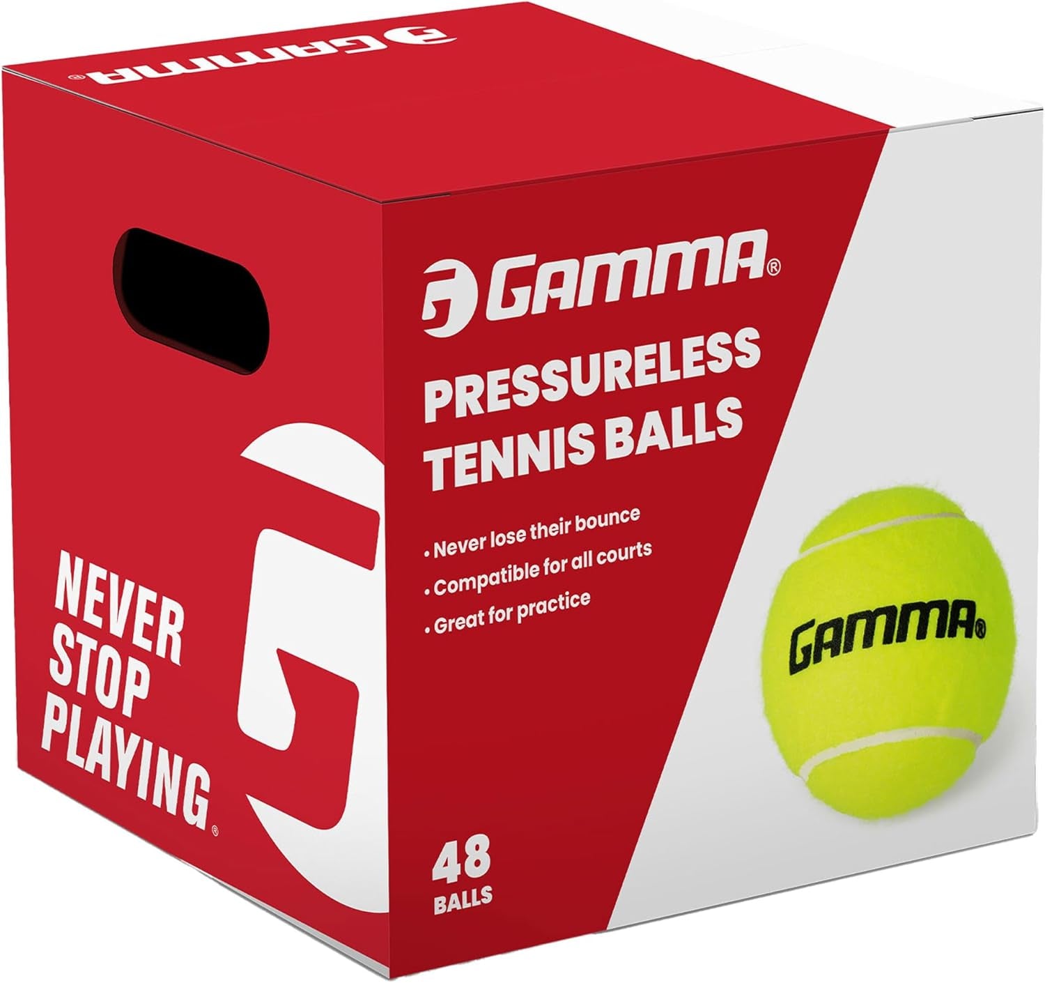 Sports Pressureless Tennis Balls Box - Ideal for Practice, Teaching, and Training with High-Visbility Felt - Indoor and Outdoor Court Play - 48 and 75 Pack Sizes