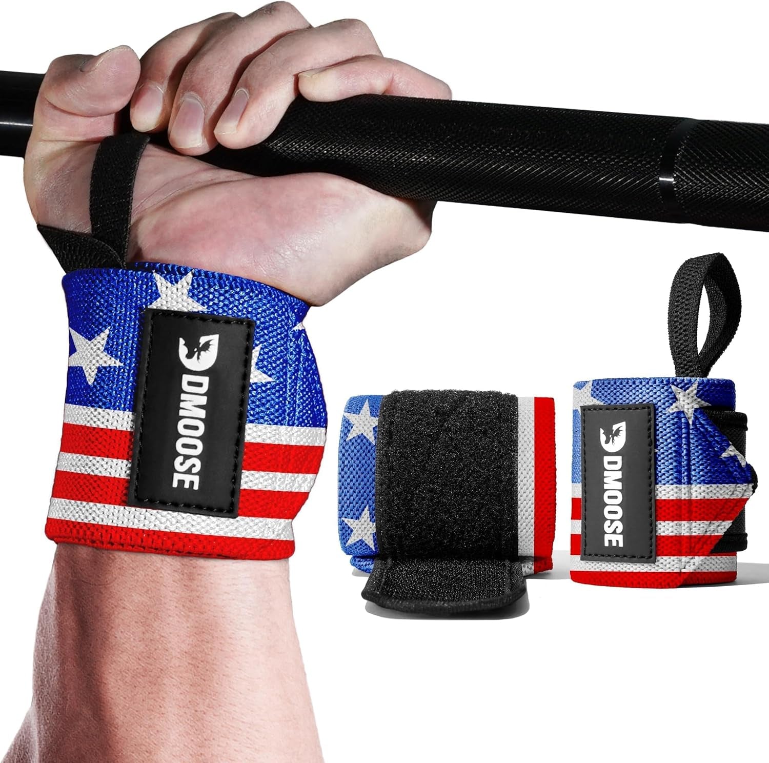 Wrist Wraps for Weightlifting 18" - Heavy Duty Gym Wrap with Hand Thumb Loop for Support & Pain Relief, USPA Approved Powerlifting, Weight Lifting Wrist Straps for Men & Women Work Out