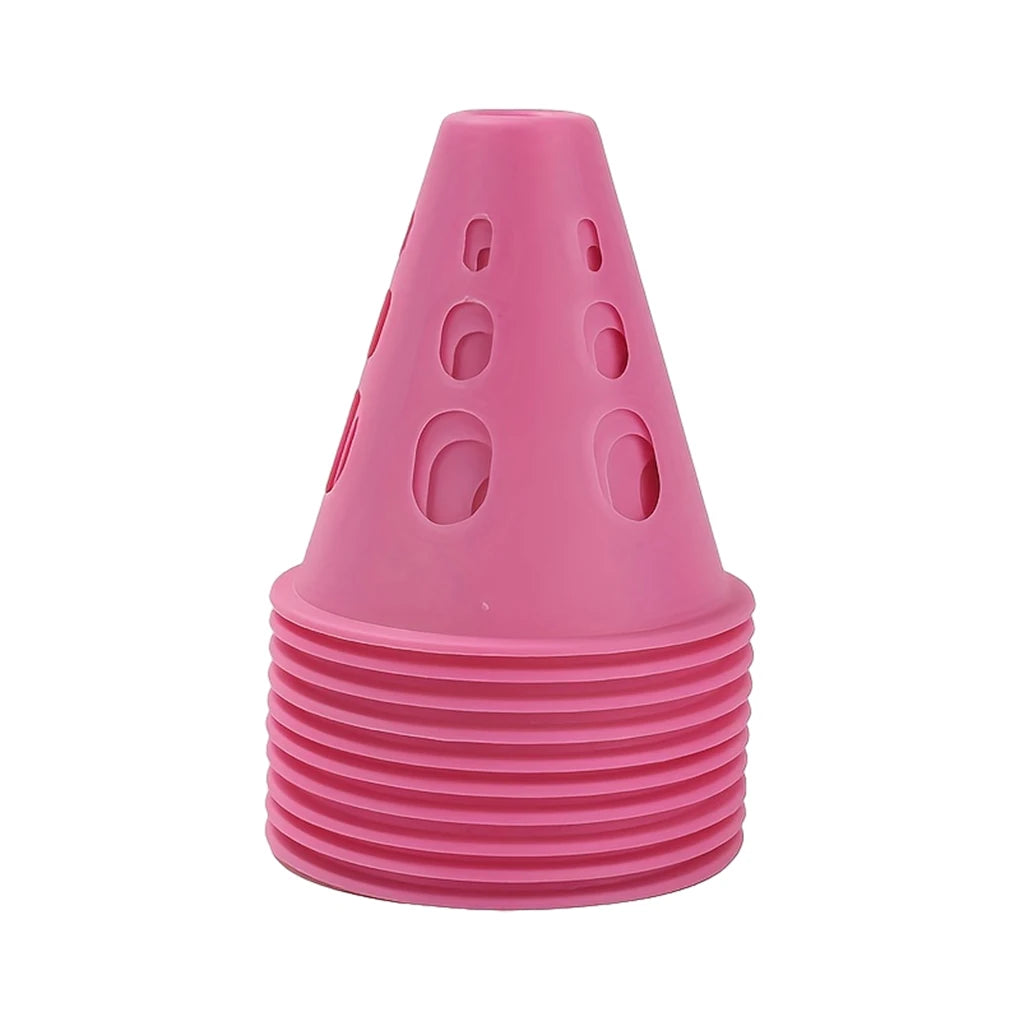 10Pcs Plastic Marking Training Road Cone Traffic Control Solution for Soccer Training and Stadium Pink