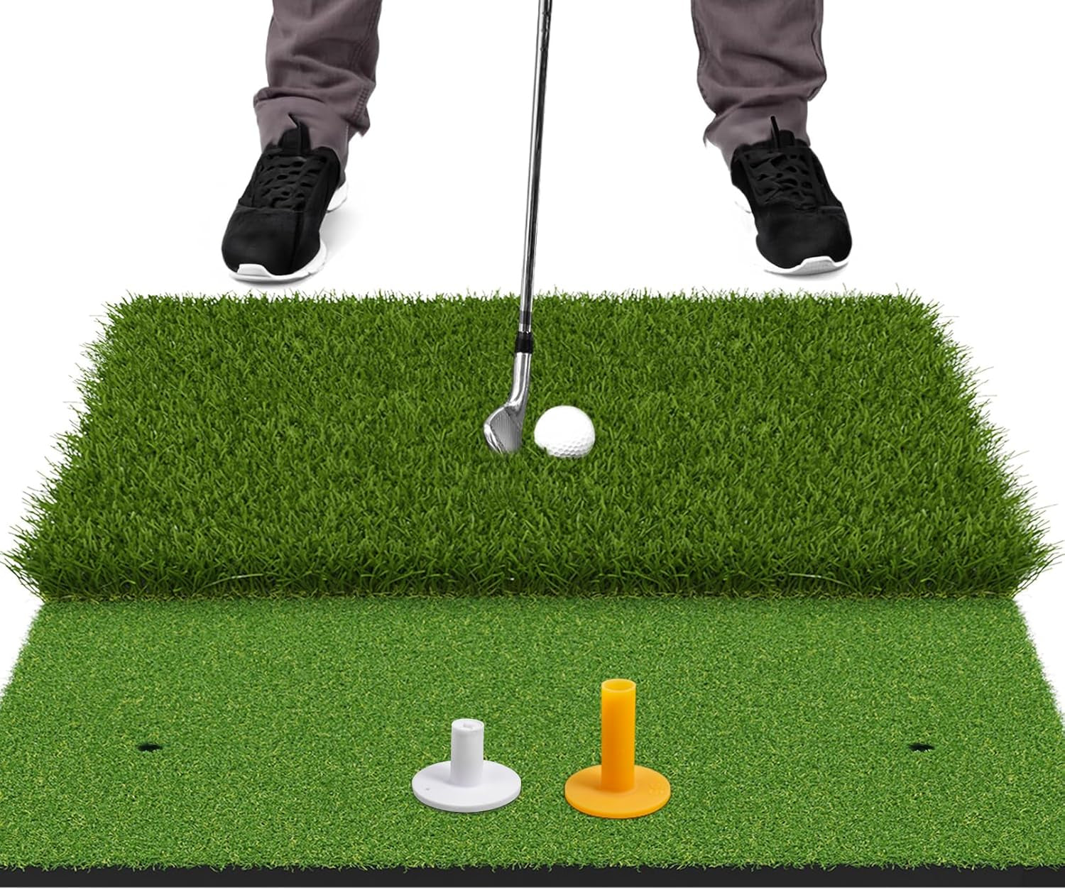 Foldable Heavy-Duty Golf Hitting Mat, Practice Mat with 10Mm EVA Rubber Backing, Larger Size for Indoor/Outdoor Swing and Chipping Practice, Anti-Deformation