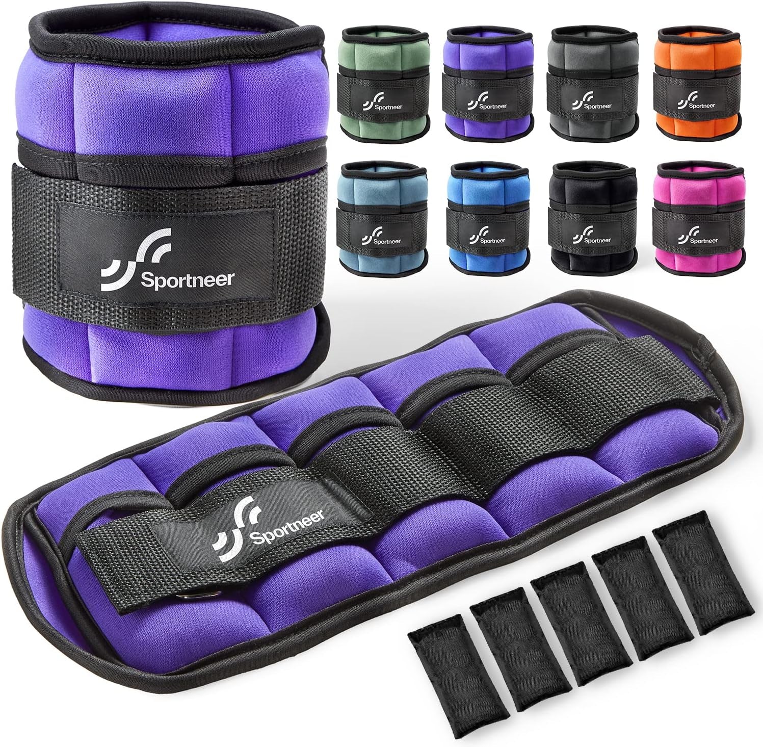 Adjustable Ankle Wrist Weights for Men Women Kids, Adjustable Leg & Cuff Weight Straps for Fitness, Walking, Running, Aerobics, Yoga, Gym | 2 Lbs for Each Ankle, 1 Pair Total Weight 4 Lbs