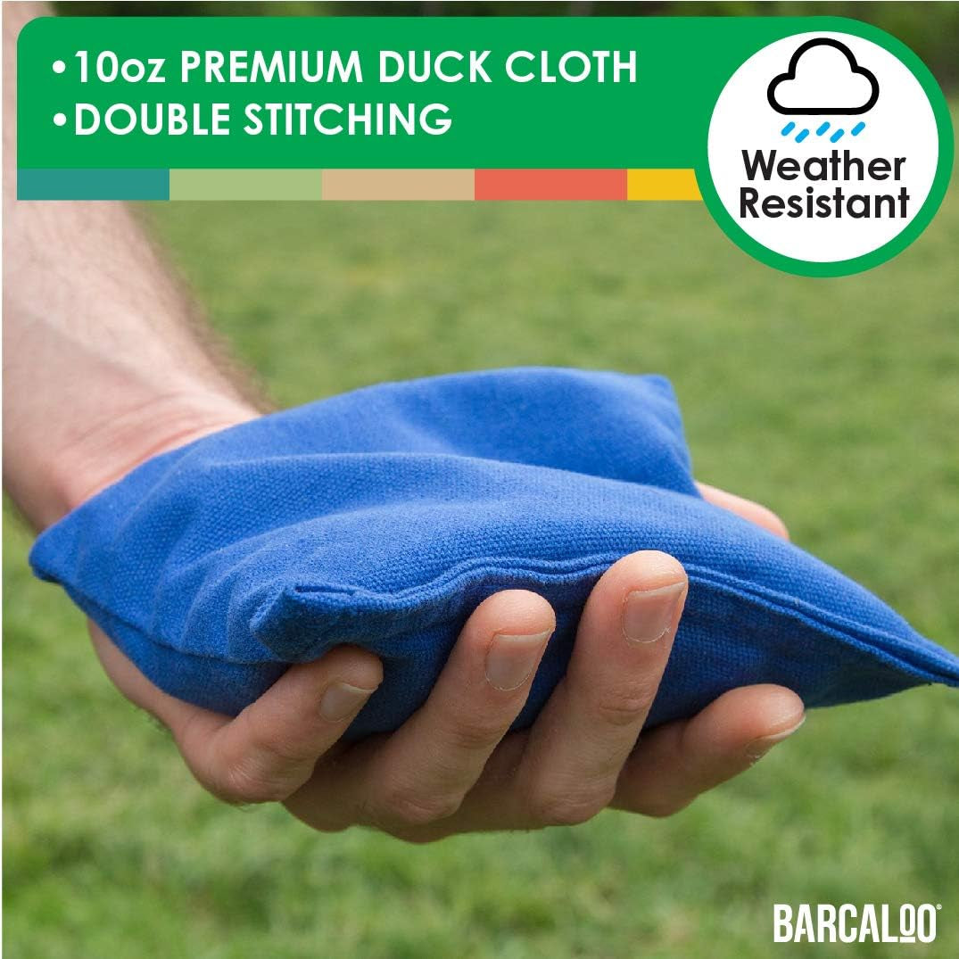 Weather Resistant Regulation Size & Weight Cornhole Bean Bags Set of 8 - Duck Cloth - Great for Corn Hole, Bean Bag Toss Game and More - Includes Cornhole Bag Carrying Case