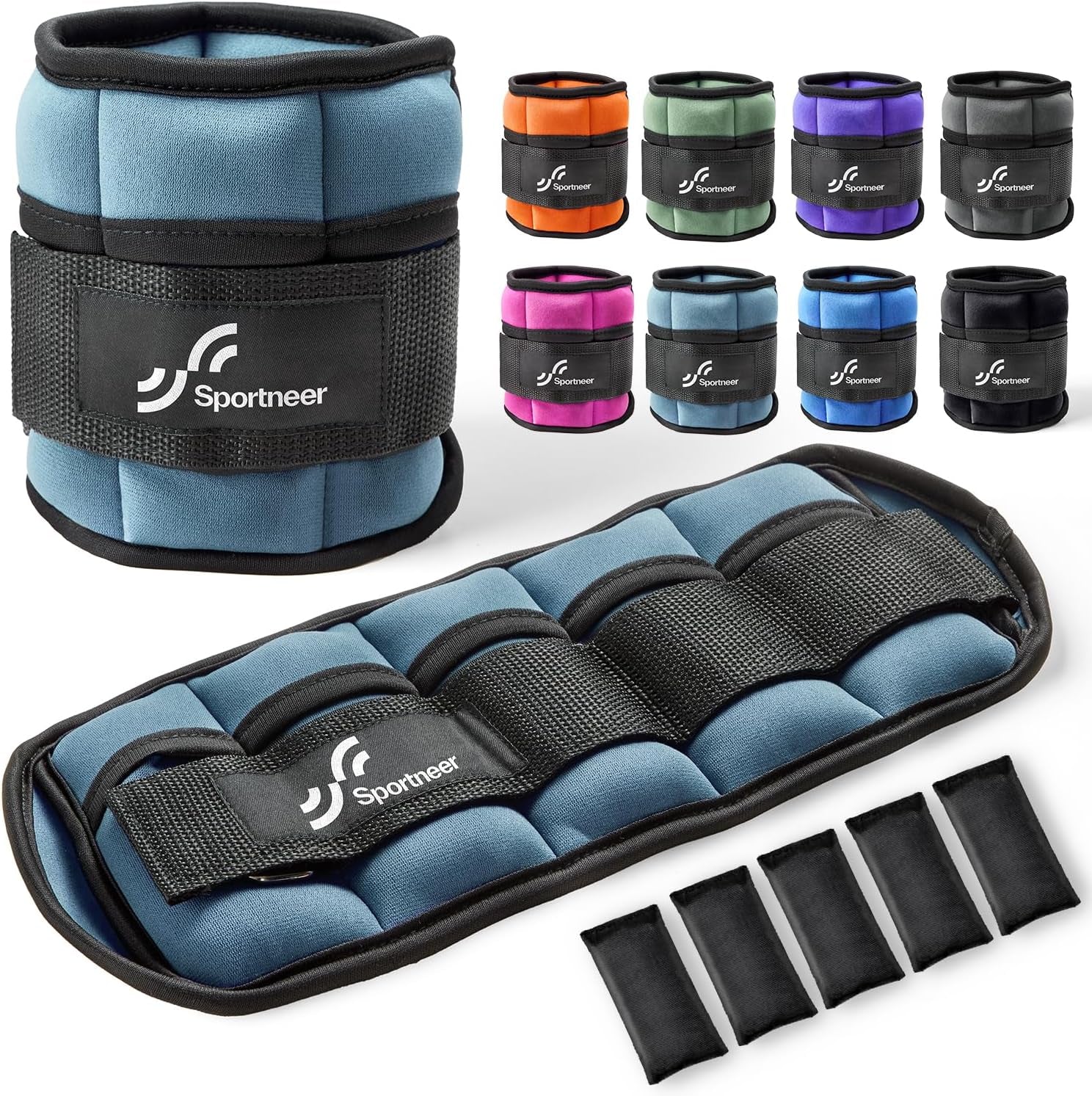 Adjustable Ankle Wrist Weights for Men Women Kids, Adjustable Leg & Cuff Weight Straps for Fitness, Walking, Running, Aerobics, Yoga, Gym | 2 Lbs for Each Ankle, 1 Pair Total Weight 4 Lbs