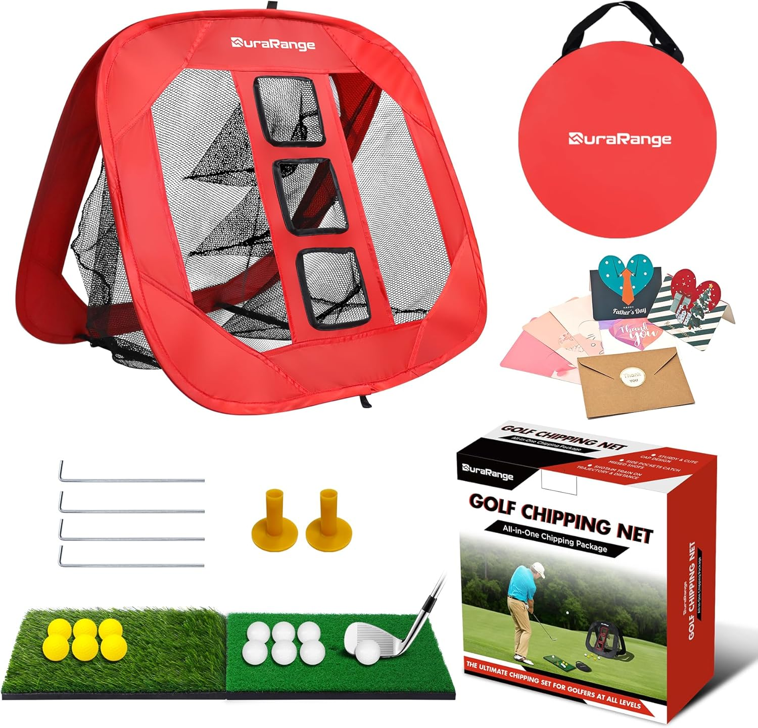 Pop-Up Golf Chipping Net - Ultimate Target Training Chip Aids for Precision & Distance, Outdoor | Indoor Practice, Golfer Gift