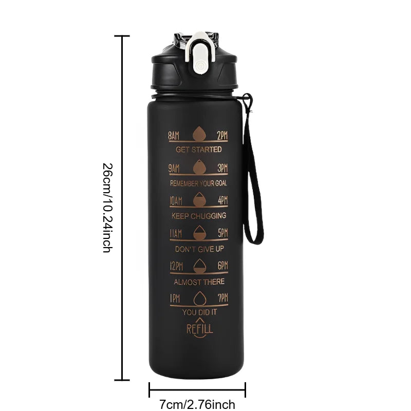 800ML Large Capacity Sports Water Bottle Leak Proof Plastic Drinking Cup with Scale Suitable for Travel Fitness Leakproof