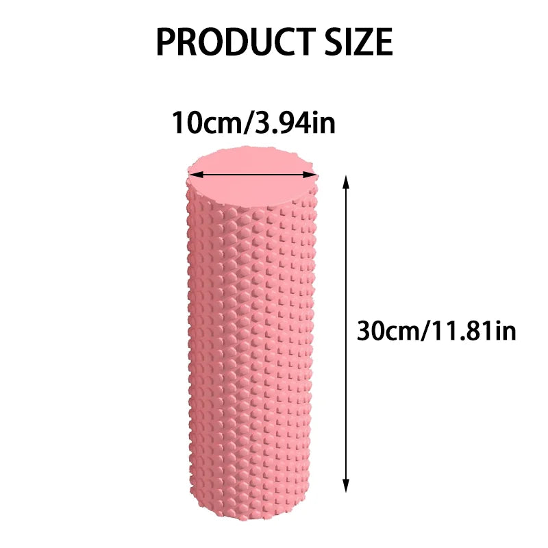 Yoga Roller round EVA Foam Cylinder Hexagonal Roller for Pilates Exercise Enhanced Home Workouts Diameter 9.6Cm Length 30Cm