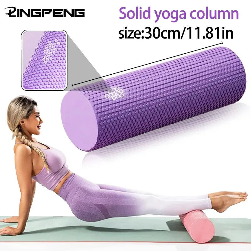 Yoga Roller round EVA Foam Cylinder Hexagonal Roller for Pilates Exercise Enhanced Home Workouts Diameter 9.6Cm Length 30Cm