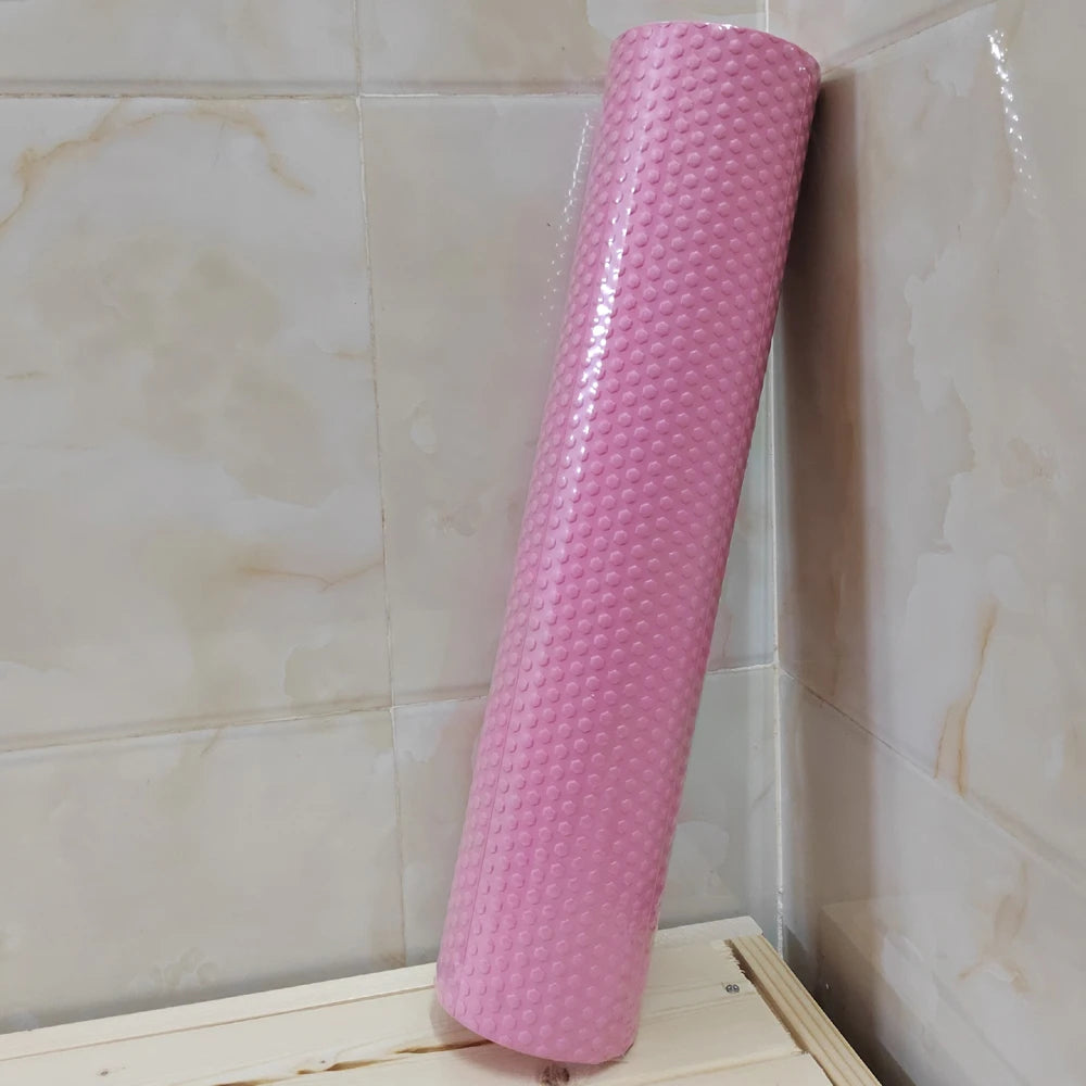 Yoga Roller round EVA Foam Cylinder Hexagonal Roller for Pilates Exercise Enhanced Home Workouts Diameter 9.5Cm Length 45Cm