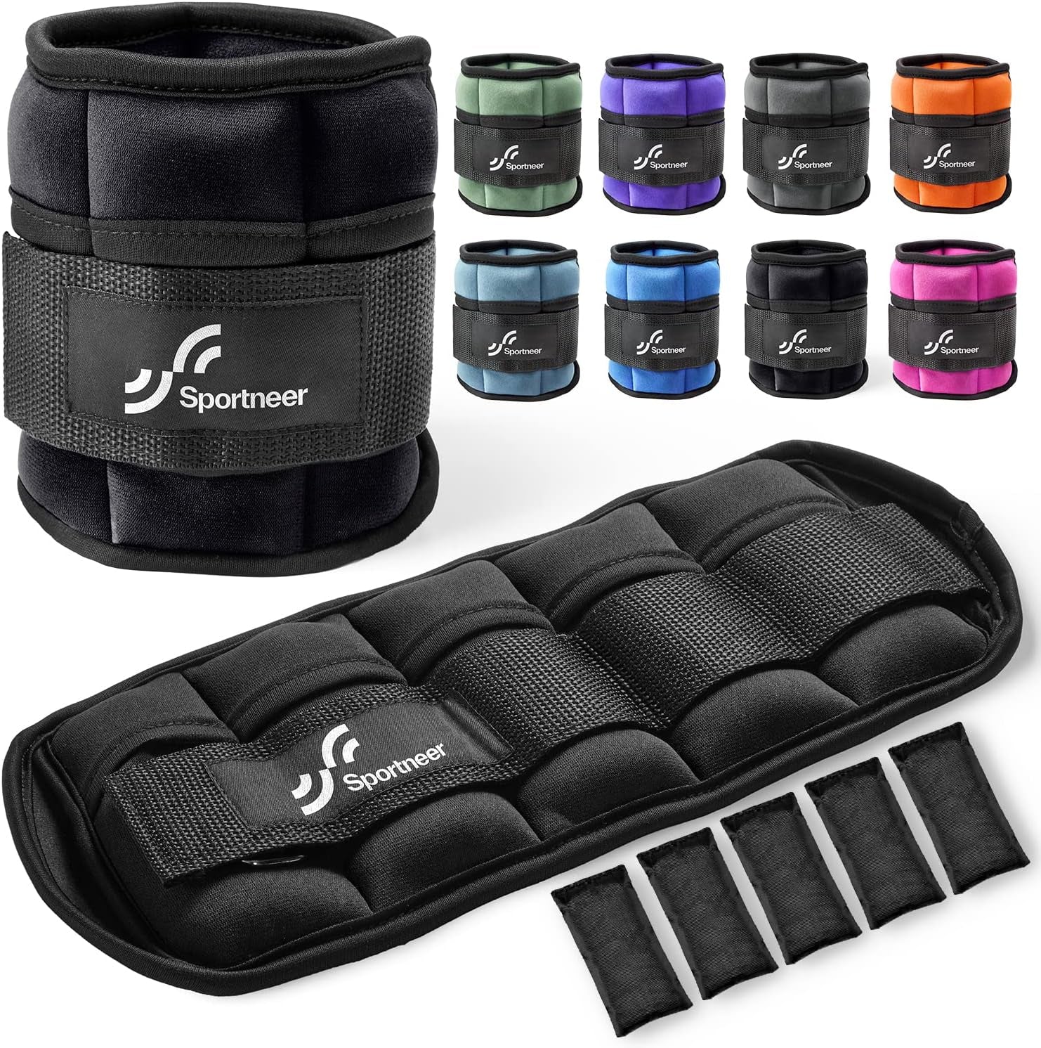 Adjustable Ankle Wrist Weights for Men Women Kids, Adjustable Leg & Cuff Weight Straps for Fitness, Walking, Running, Aerobics, Yoga, Gym | 2 Lbs for Each Ankle, 1 Pair Total Weight 4 Lbs