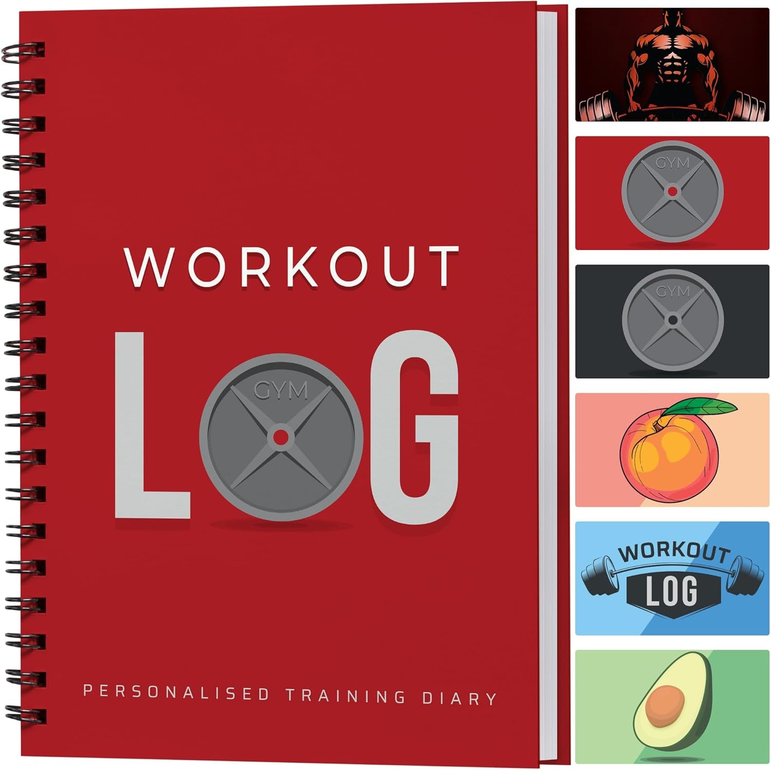Workout Planner for Daily Fitness Tracking & Goals Setting - A5 Size, 6” X 8”, Charcoal Gray - Men & Women Personal Home & Gym Training Diary - Log Book Journal - by
