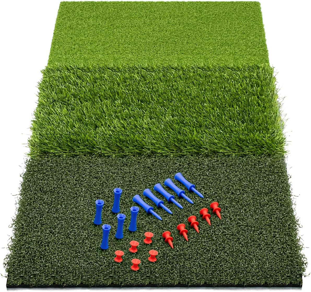 Foldable Heavy-Duty Golf Hitting Mat, Practice Mat with 10Mm EVA Rubber Backing, Larger Size for Indoor/Outdoor Swing and Chipping Practice, Anti-Deformation